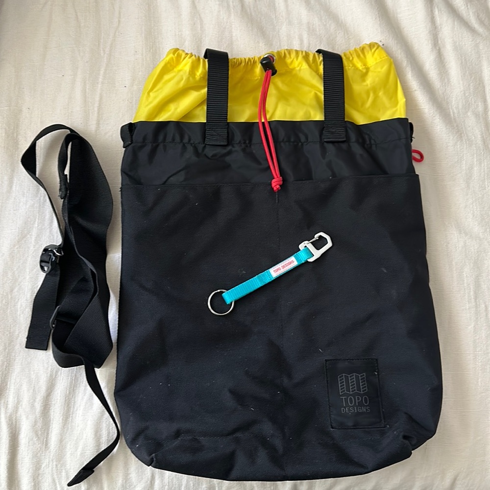 Topo Designs Cinch Tote - Black/Yellow
